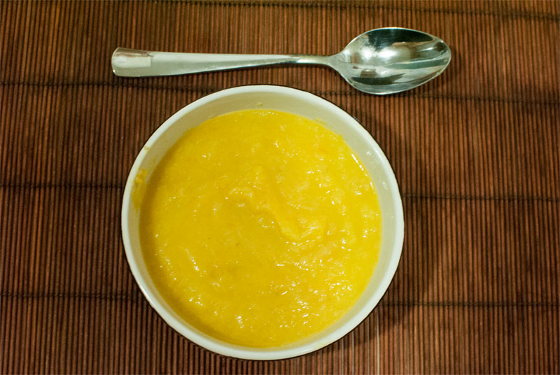 Sautéed leek soup with leek, potato and carrot