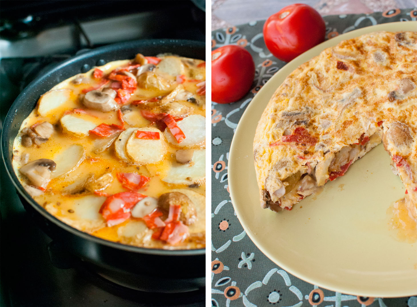 Spanish omelette with potato, spinach & chorizo
