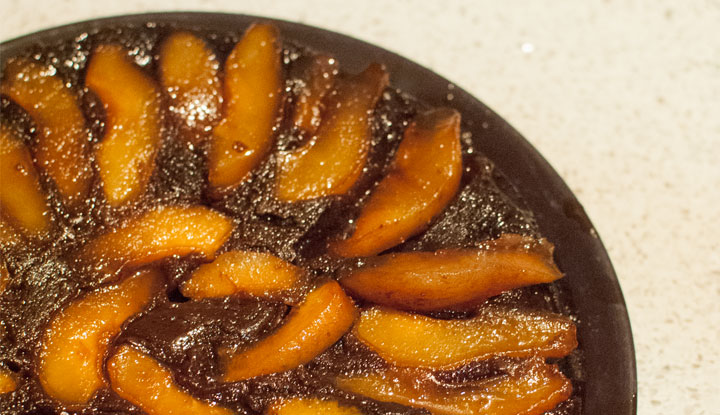 Upside-down Pear and Chocolate Cake