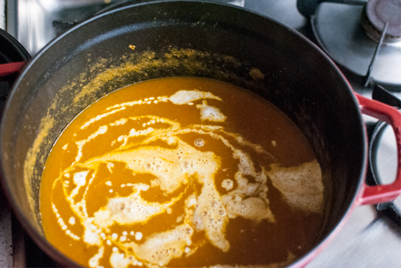 Sopa de Zanahoria y Leche de Coco con Curry