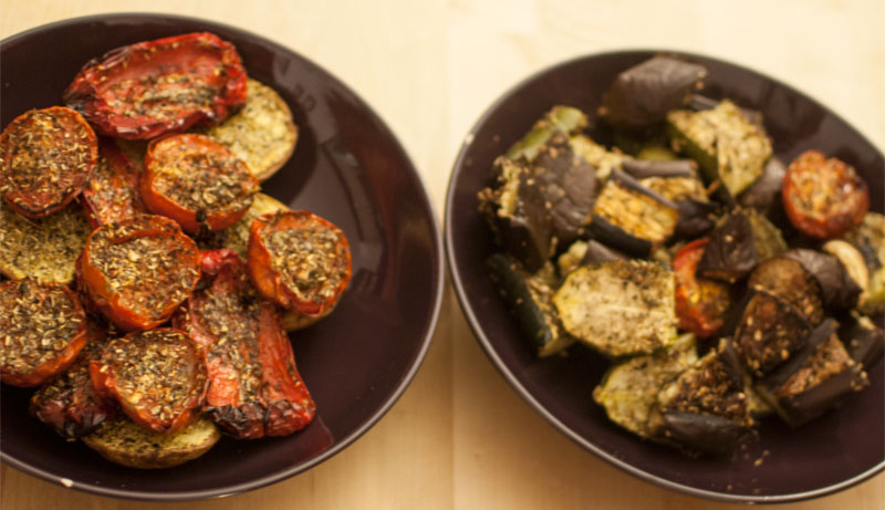 Oven roasted Mediterranean vegetables