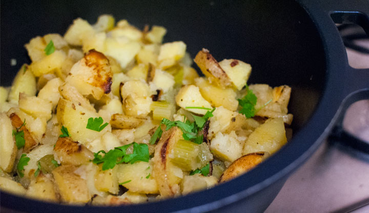 Potato and celery stir fry